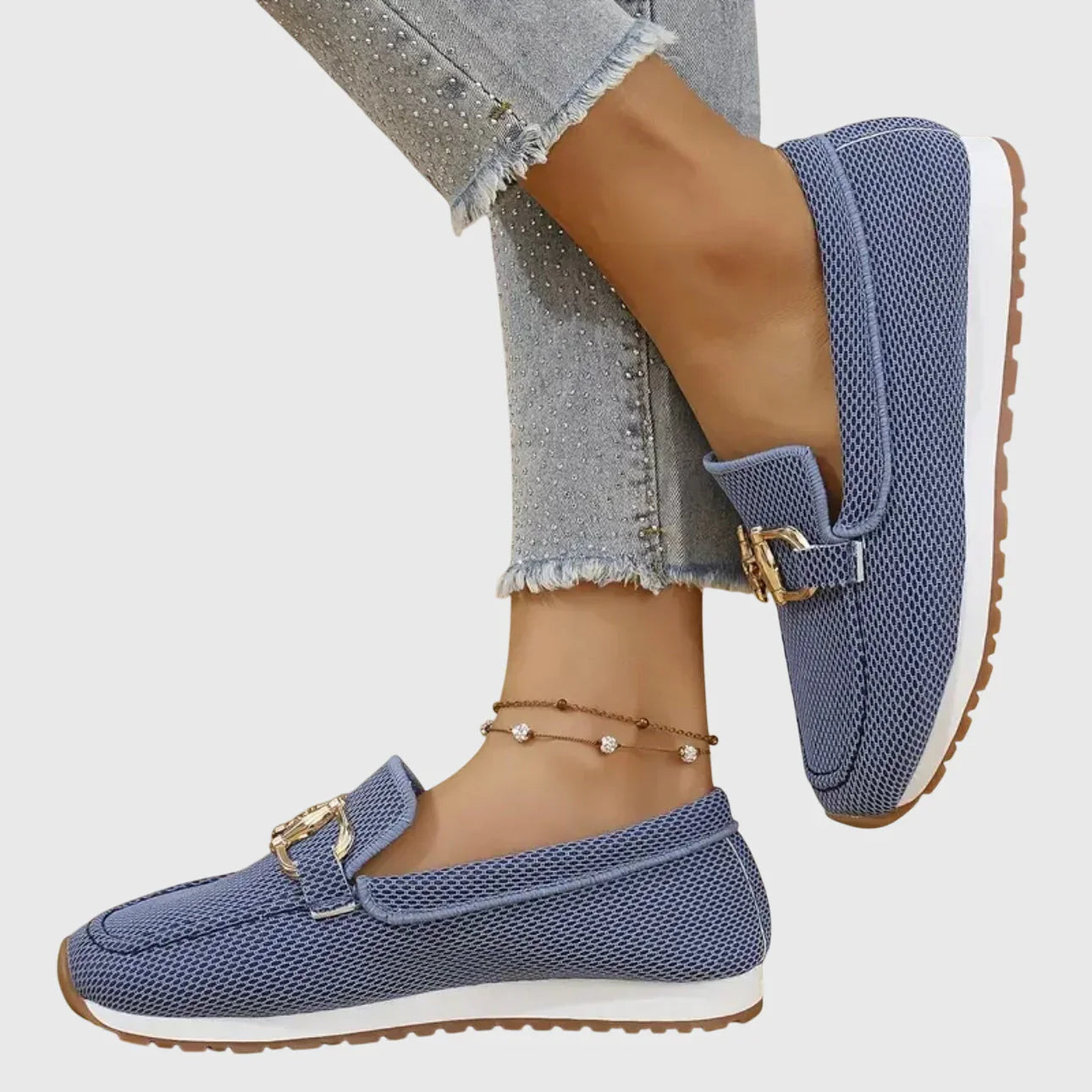 CHIARA || Zapatillas deportivas tipo mocasín. Azul