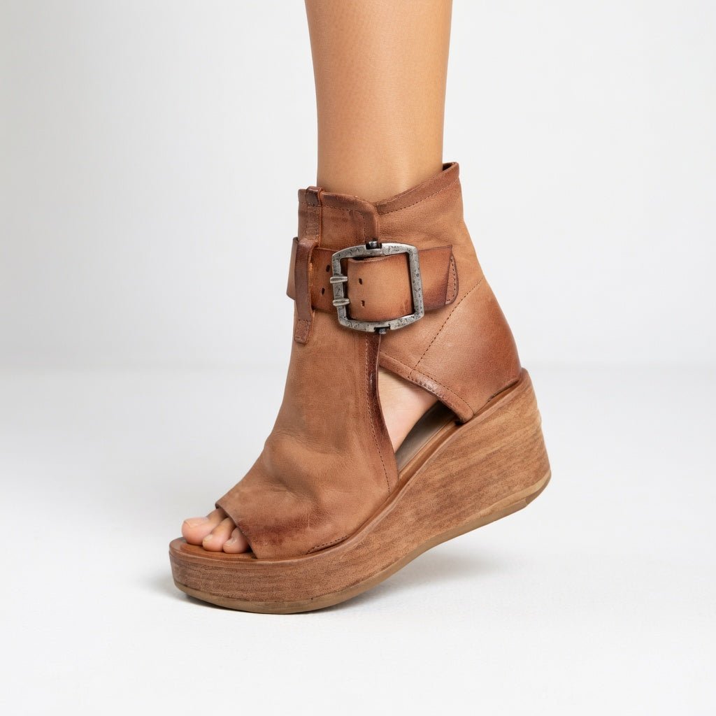 ORELISSE || Botines de cuña abiertos estilo moderno