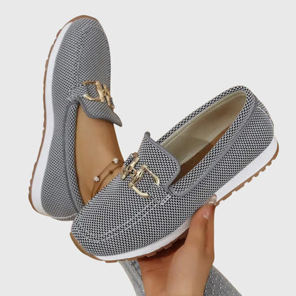 CHIARA || Zapatillas deportivas tipo mocasín. Gris