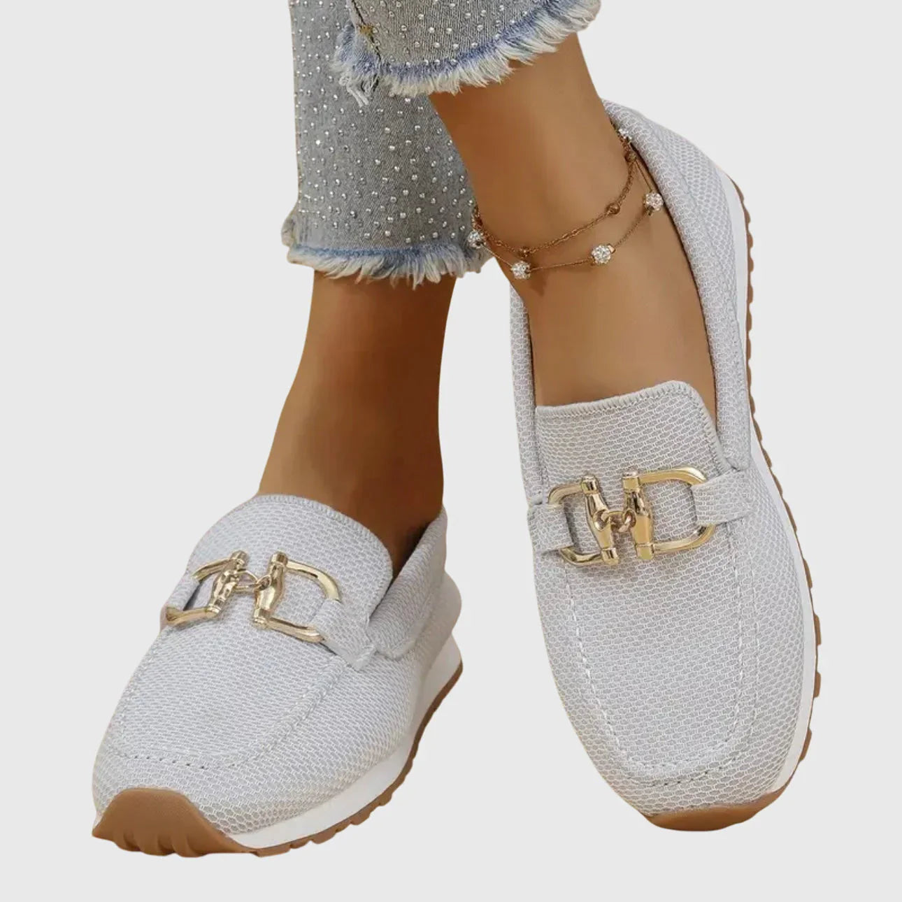 CHIARA || Zapatillas deportivas tipo mocasín. Blanco