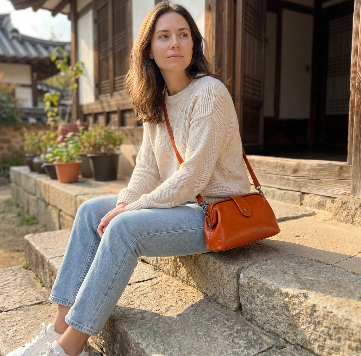 Borsa Vintage - Arancio Mattone