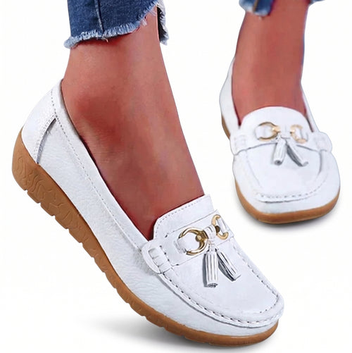 ZENDA || Mocasines cómodos con detalle dorado