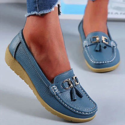 ZENDA || Mocasines cómodos con detalle dorado
