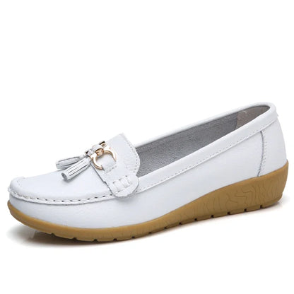 ZENDA || Mocasines cómodos con detalle dorado