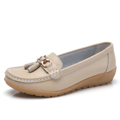 ZENDA || Mocasines cómodos con detalle dorado