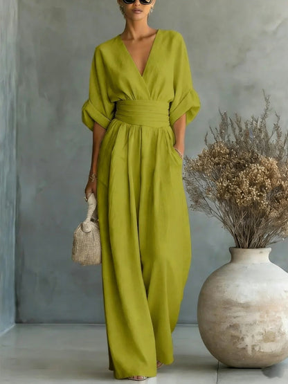 ELISA || Mono Largo cuello V profundo Mangas 3/4