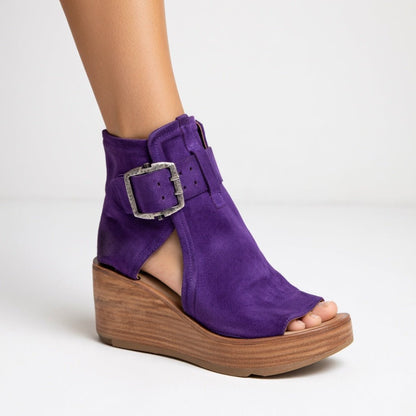 ORELISSE || Botines de cuña abiertos estilo moderno