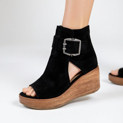 ORELISSE || Botines de cuña abiertos estilo moderno