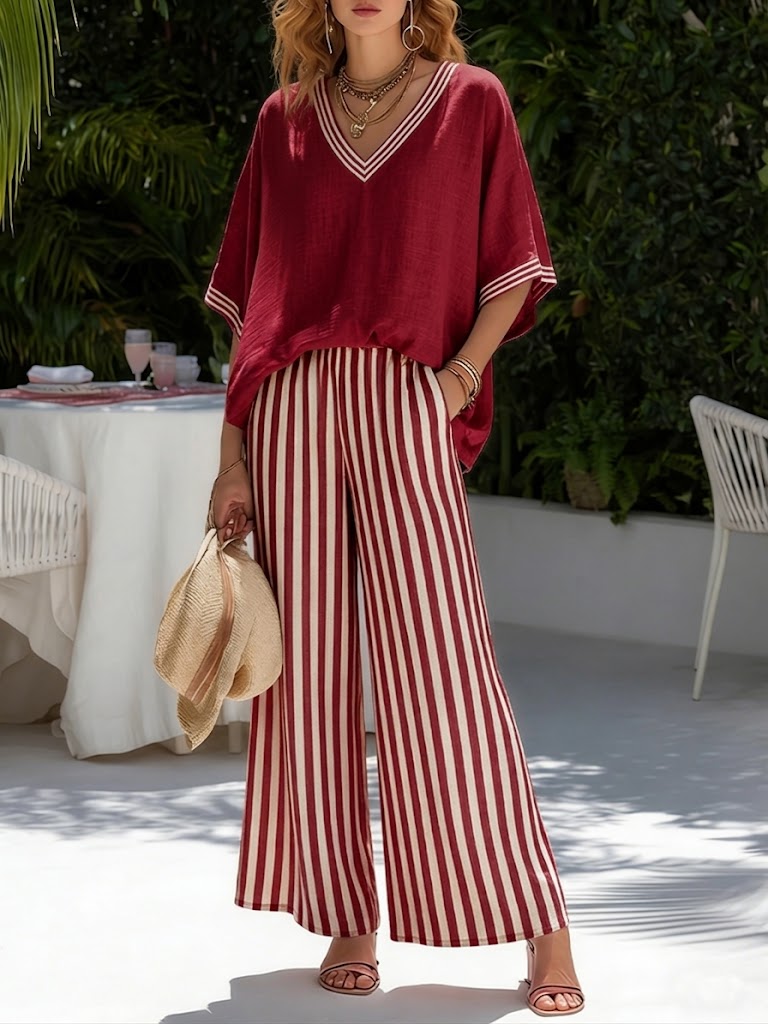 ALESSIA || Conjunto Suelto de Verano con Pantalón Fluido
