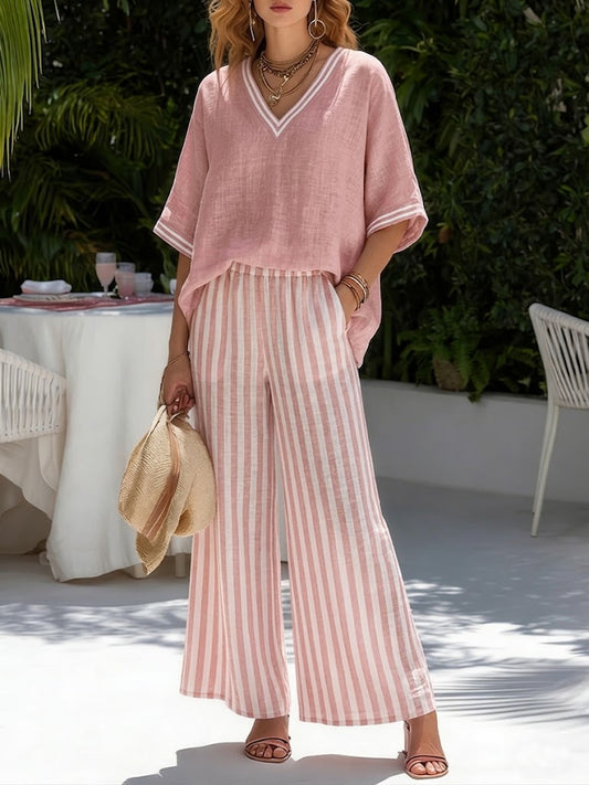 ALESSIA || Conjunto Suelto de Verano con Pantalón Fluido